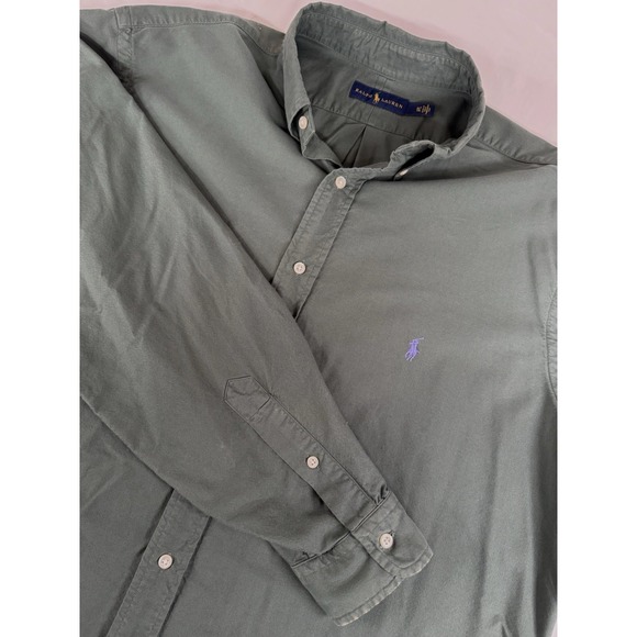 Polo Ralph Lauren Other - Polo Ralph Lauren Men's XL‎ Tall Button Down Dark Green Heavy Weight Shirt